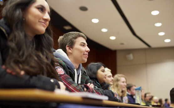 Students sitting in a lecture theatre