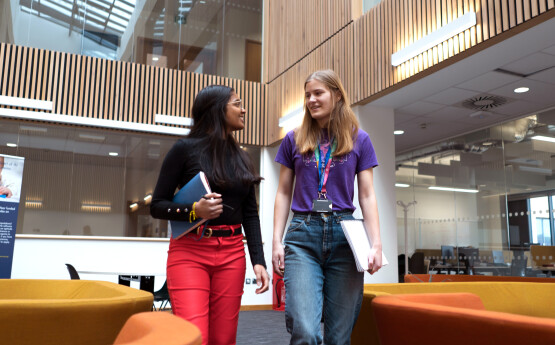 students chatting