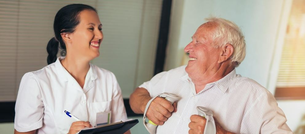 Occupational Therapist with patient