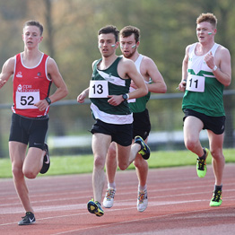 Students running on a track